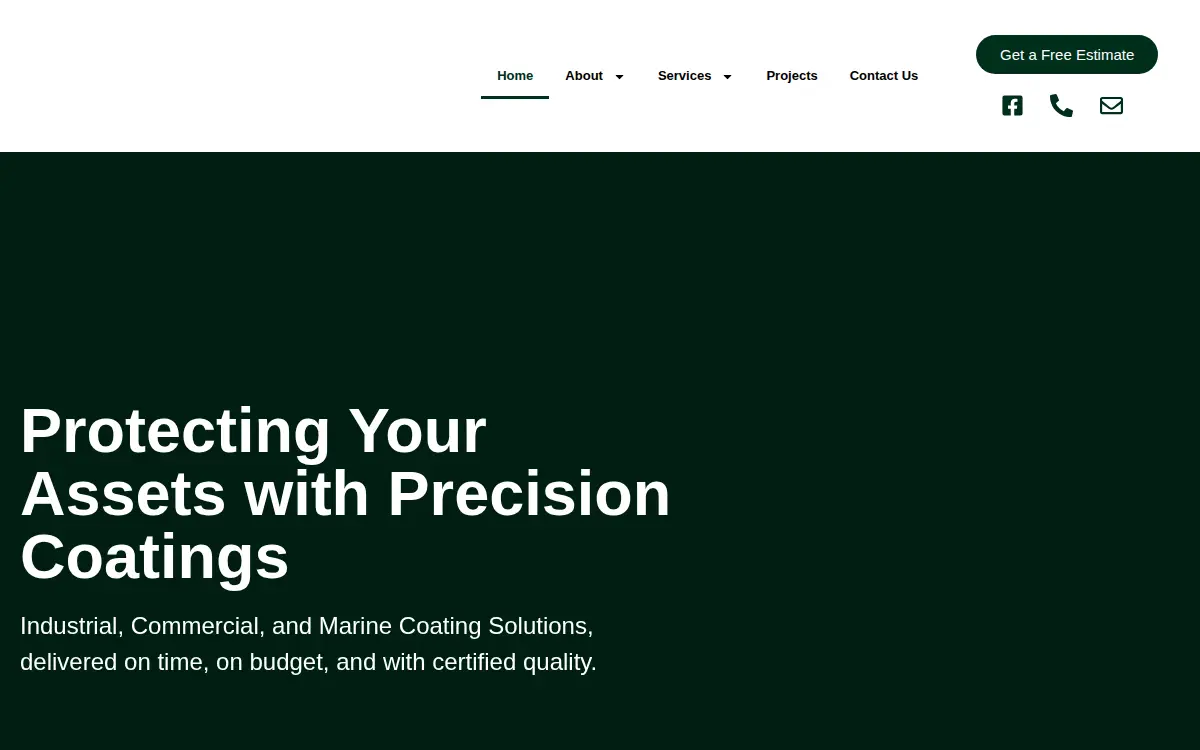 Homepage of Global Coatings LLC