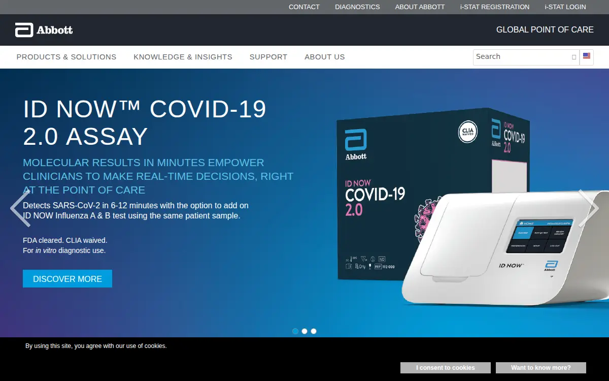 Homepage of Abbott Laboratories INC.