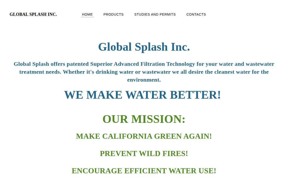 Homepage of Global Splash INC