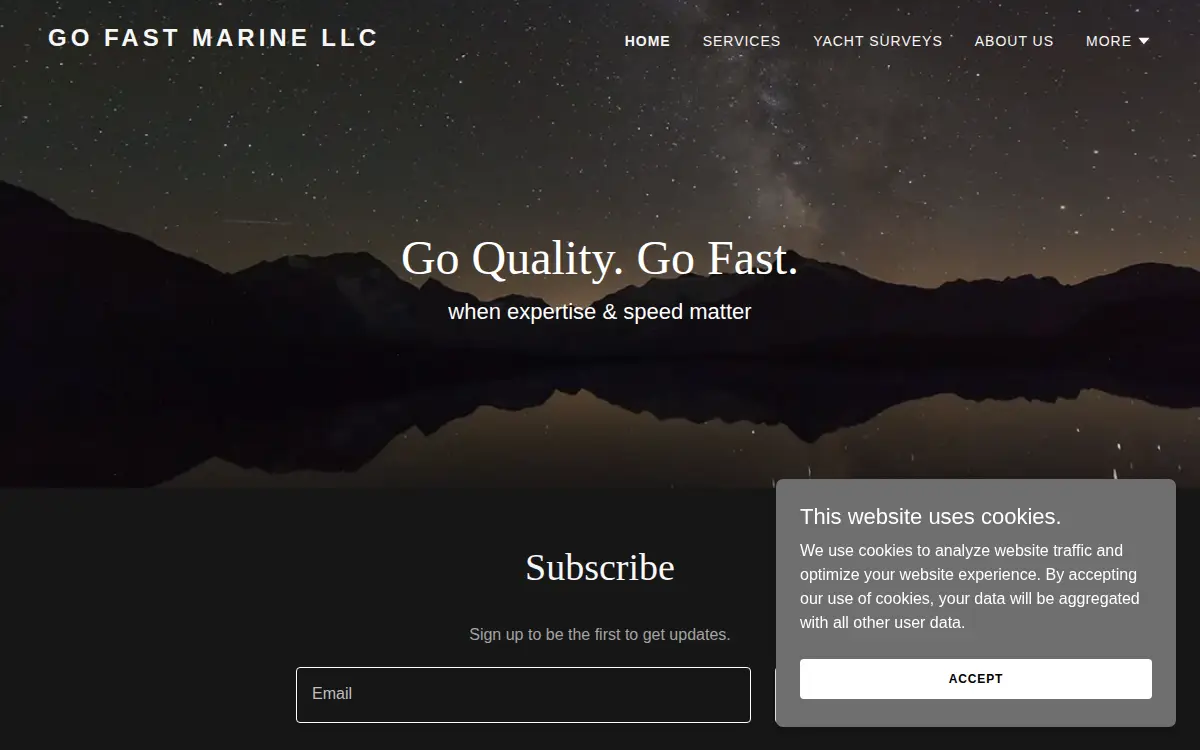 Homepage of Go Fast Marine LLC