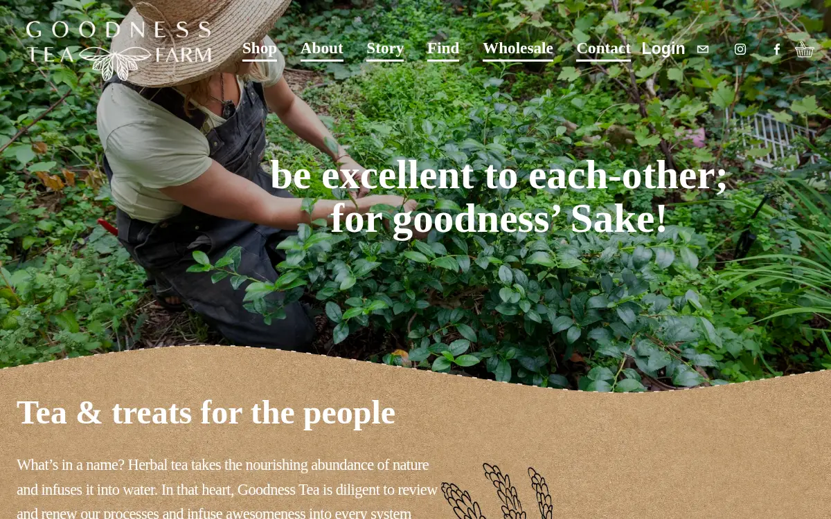 Homepage of Goodness Tea LLC