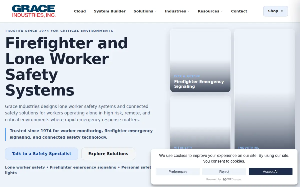 Homepage of Grace Industries INC