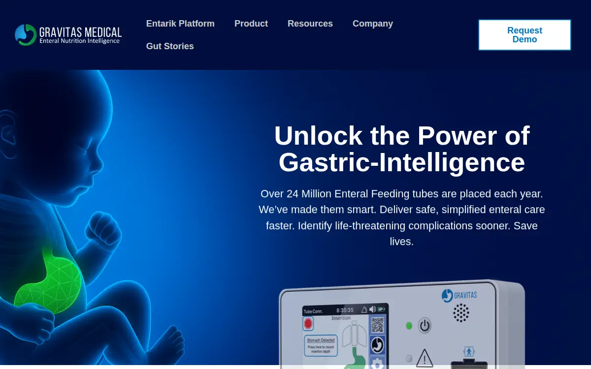 Homepage of Gravitas Medical INC