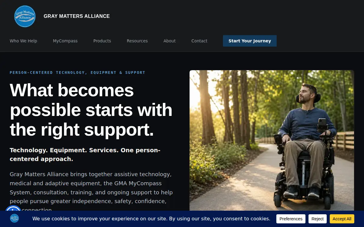 Homepage of Gray Matters Alliance LLC