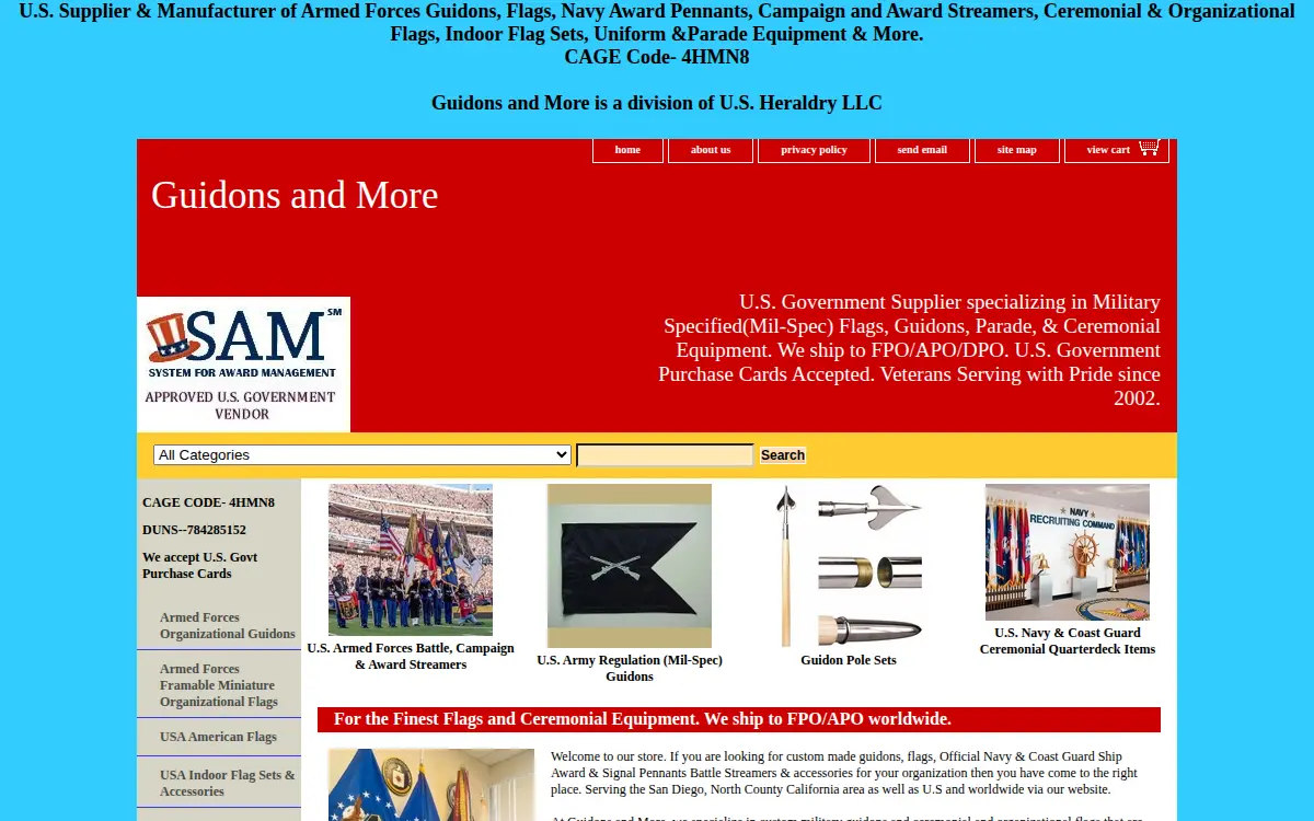 Homepage of US Heraldry LLC