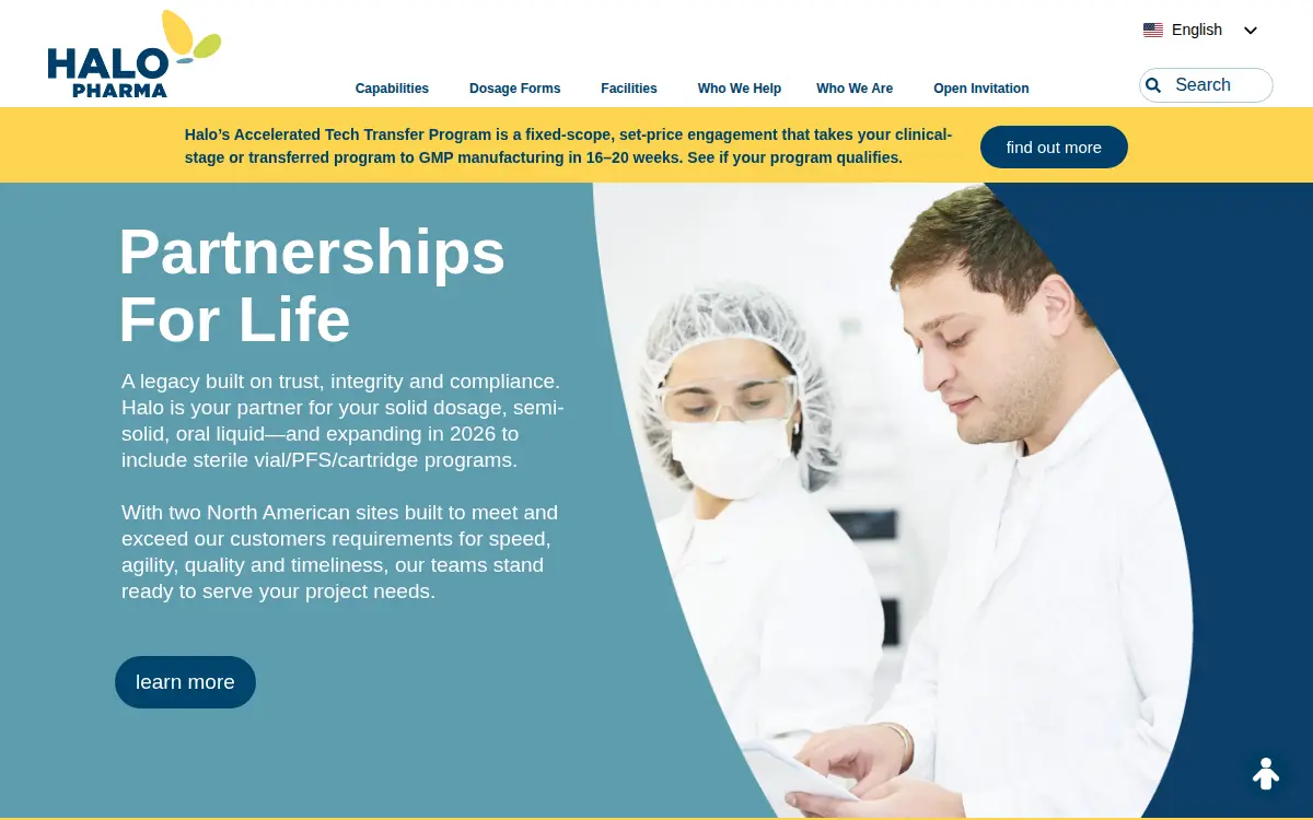 Homepage of Halo Pharmaceutical, INC