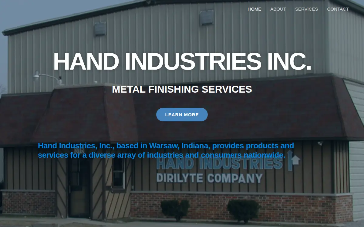 Homepage of Hand Industries INC