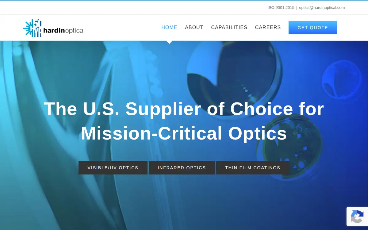Homepage of Hardin Optical Company