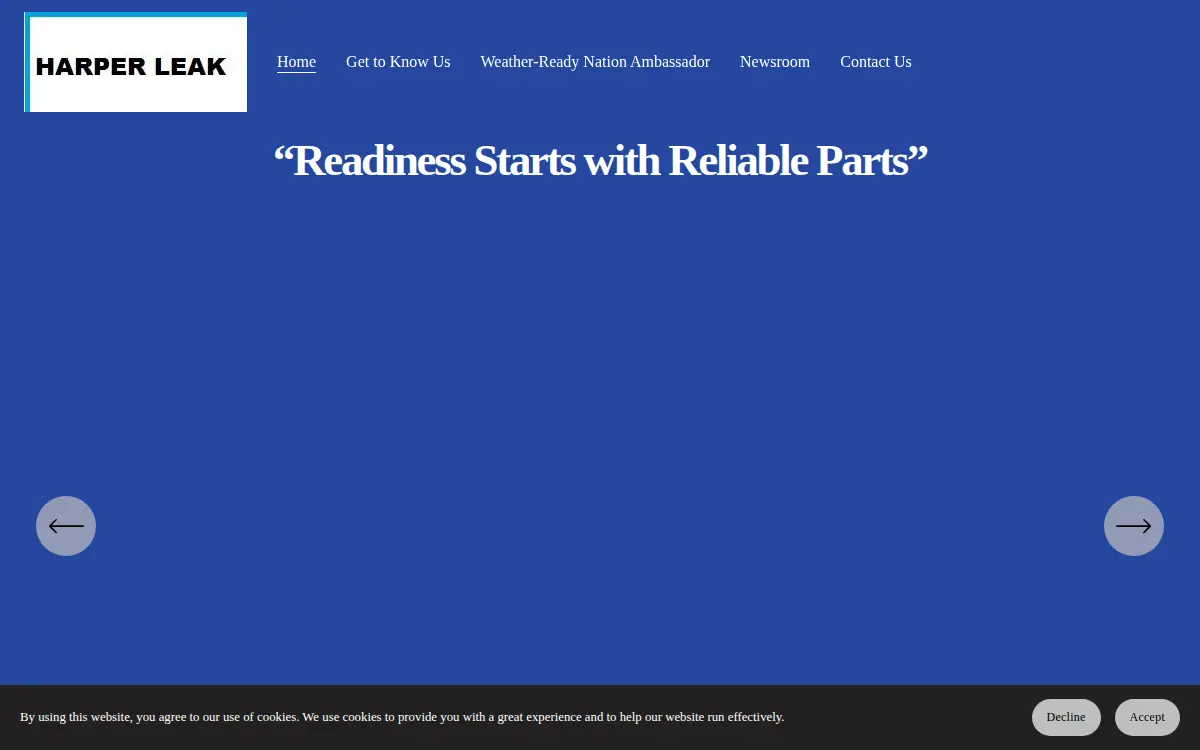 Homepage of Harper Leak, LLC
