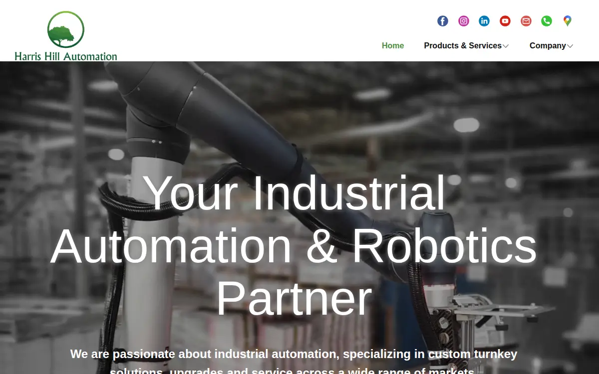 Homepage of Harris Hill Automation LLC