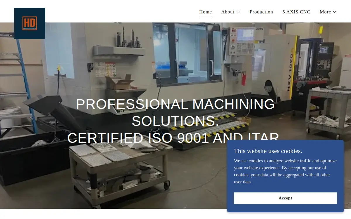 Homepage of Hd Machining LLC
