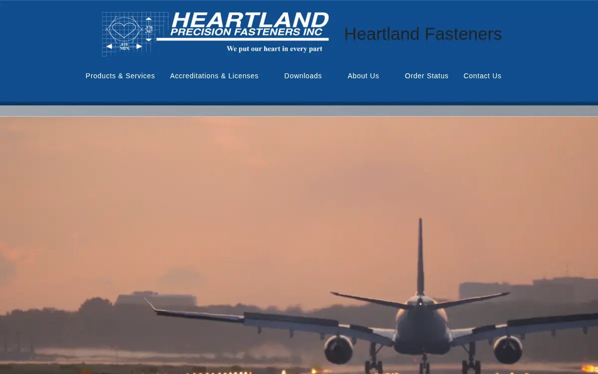 Homepage of Heartland Precision Fasteners INC