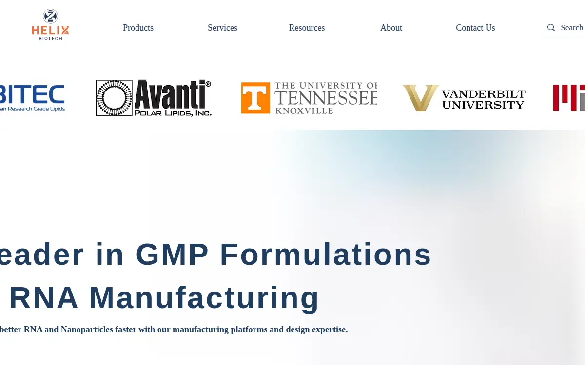 Homepage of Helix Biotech INC