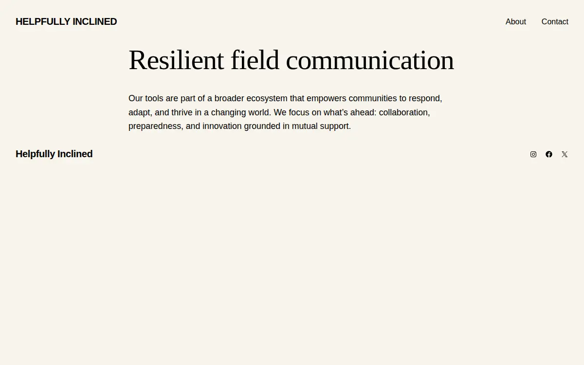 Homepage of Helpfully Inclined LLC