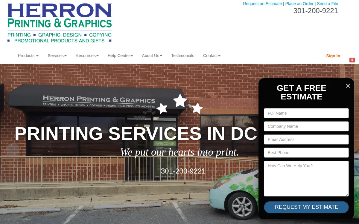 Homepage of Herron, INC.