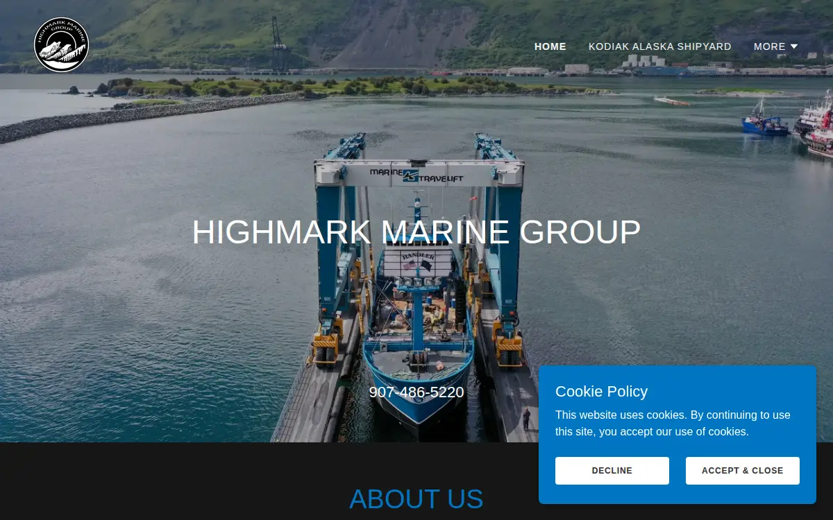 Homepage of Highmark Marine Fabrication, LLC