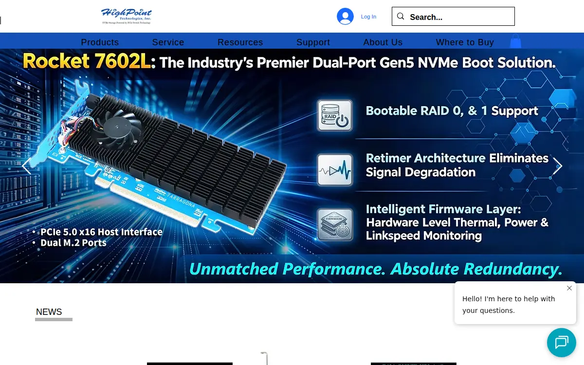 Homepage of Highpoint Technologies, INC.