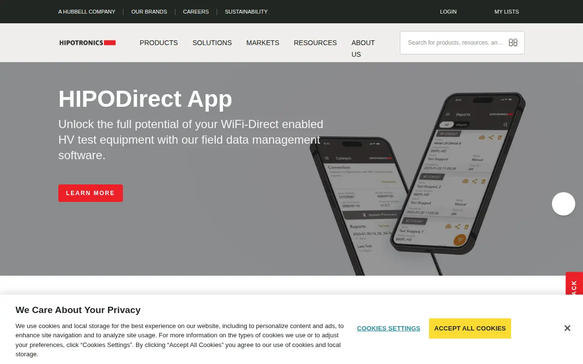 Homepage of Hipotronics INC