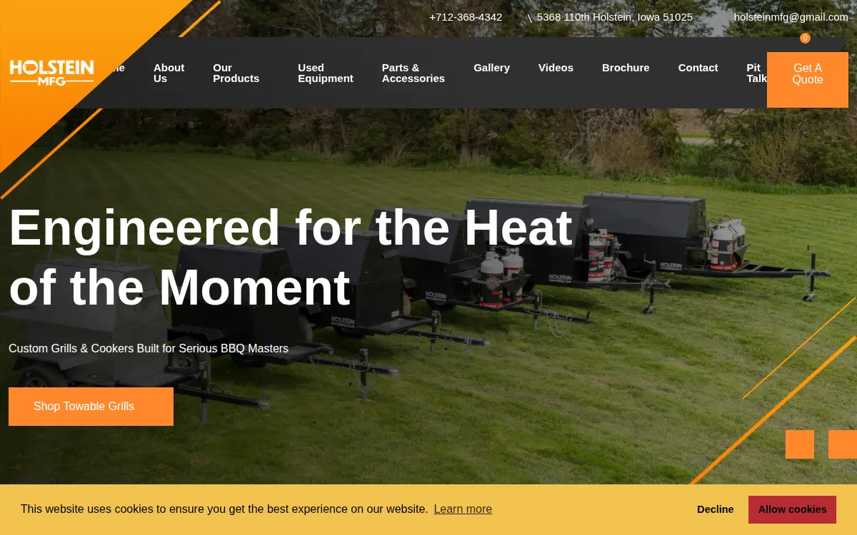 Homepage of Holstein Fabrication, LLC