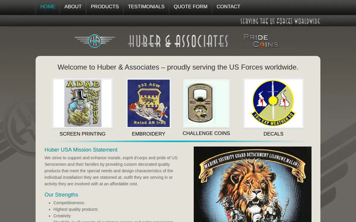 Homepage of Huber & Assoc., LLC