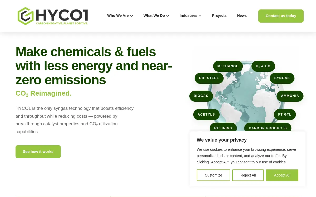 Homepage of Hyco1, INC.