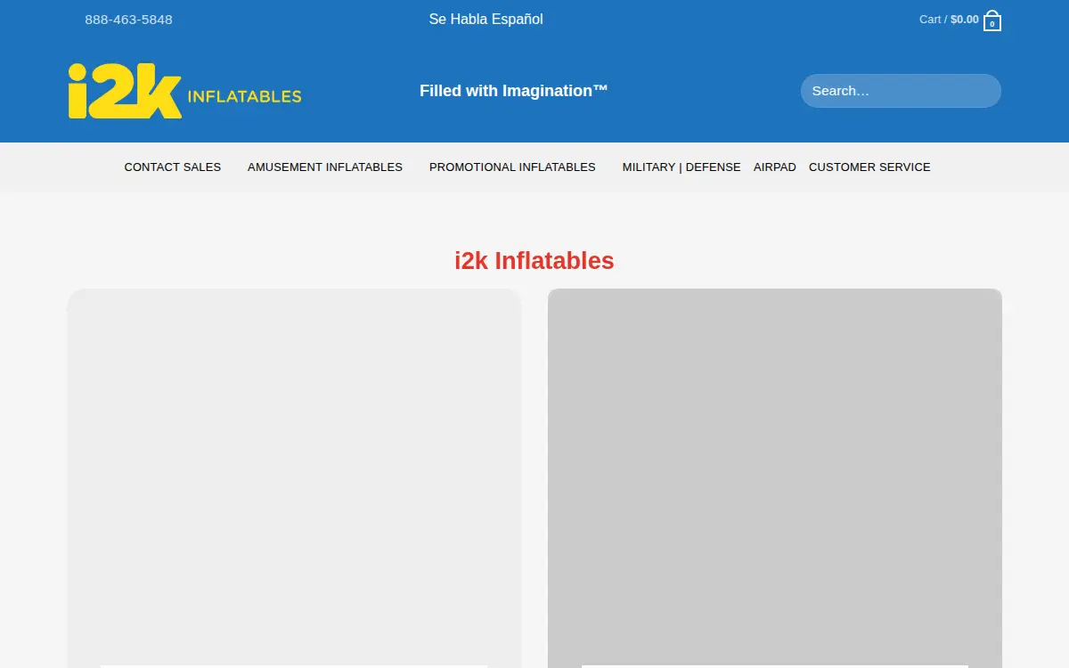 Homepage of Inflatable 2000, INC.