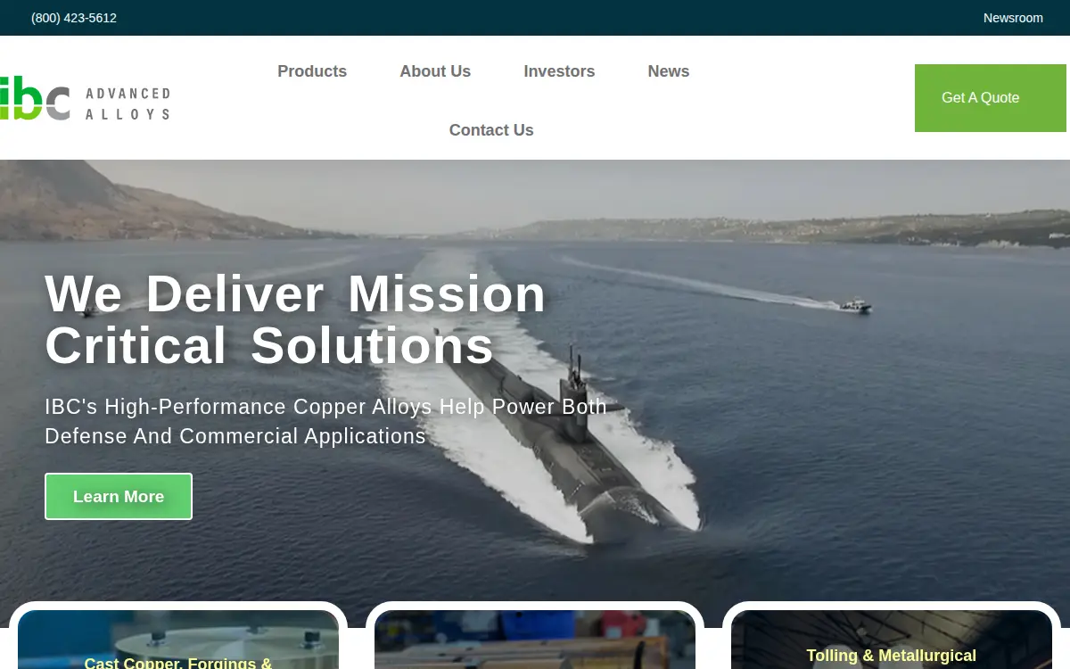 Homepage of Ibc US Holdings INC