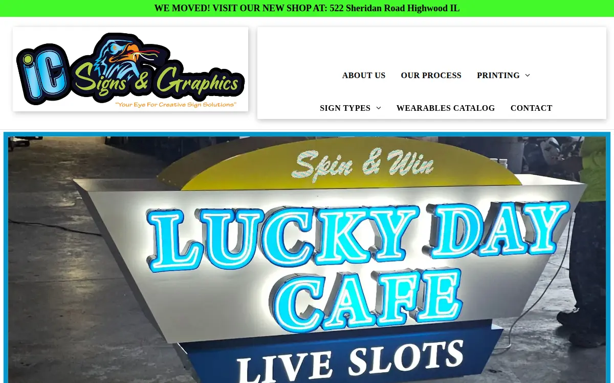 Homepage of Ic Signs and Graphics, LLC