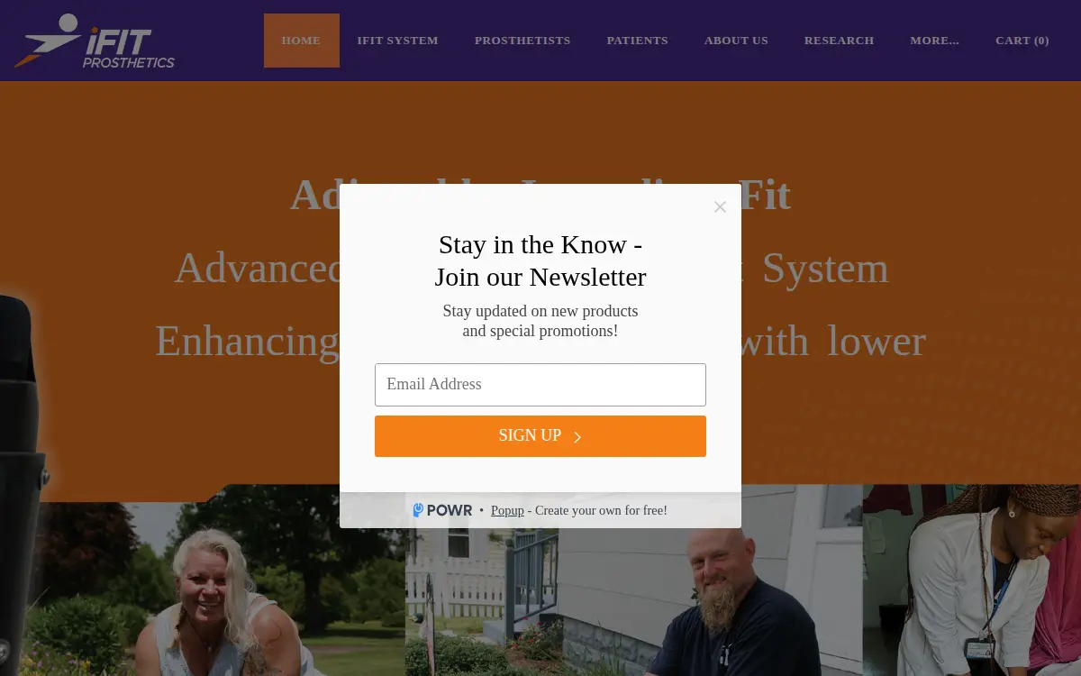 Homepage of Ifit Prosthetics LLC