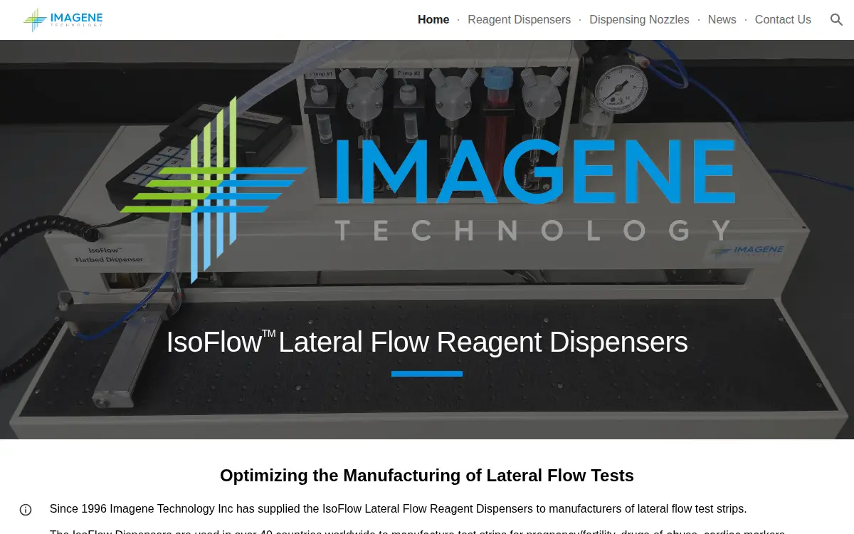 Homepage of Imagene Technology, INC.