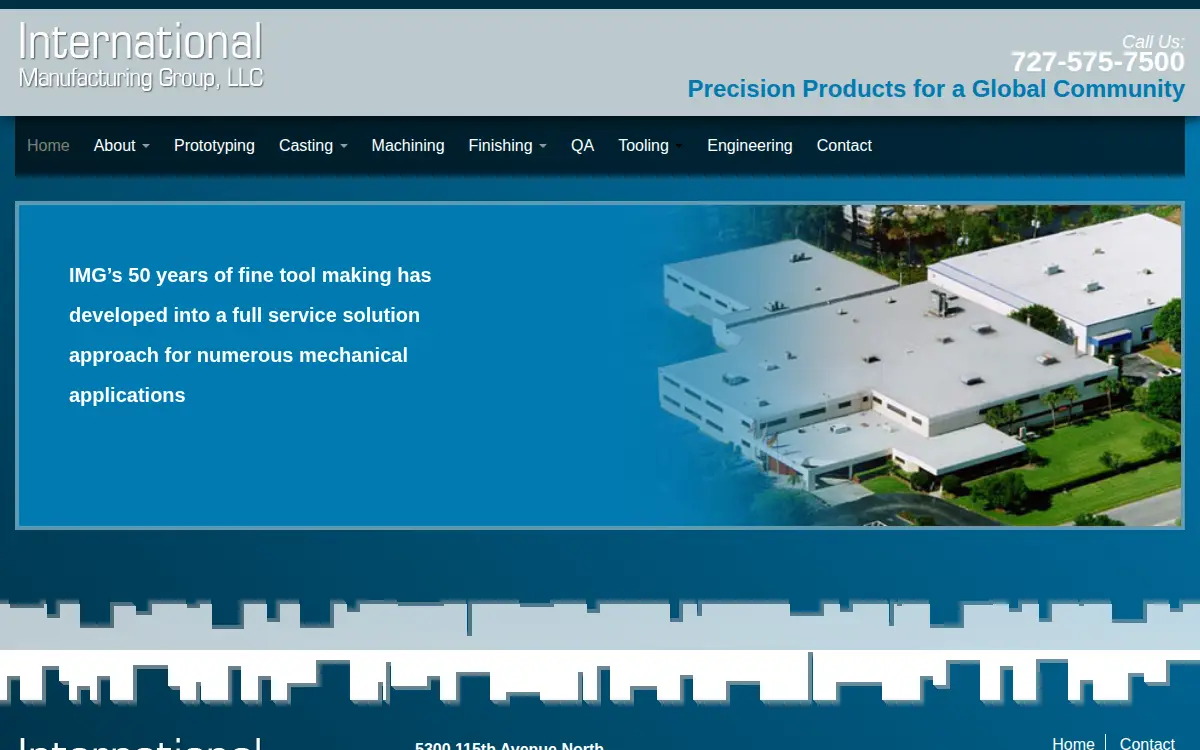 Homepage of International Manufacturing Group, LLC