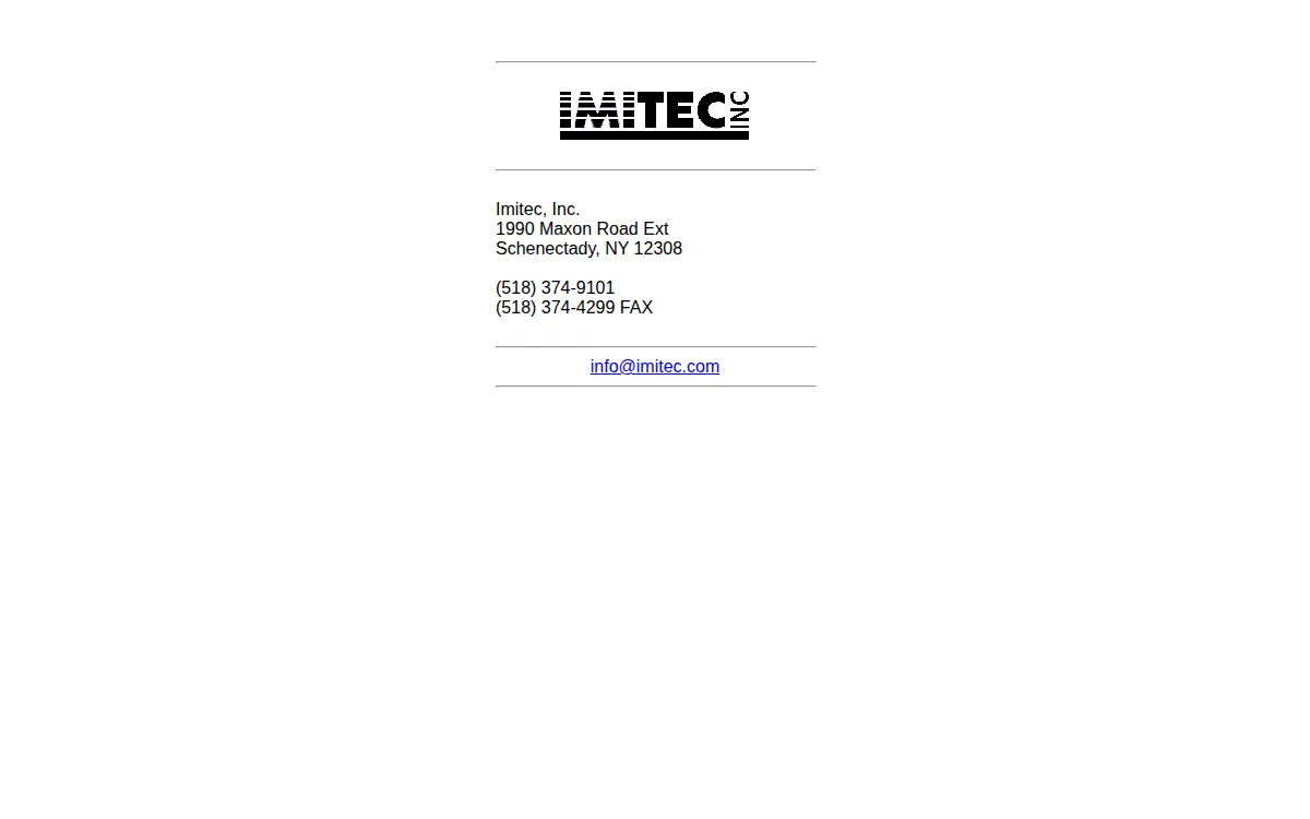 Homepage of I M I T E C, INC.
