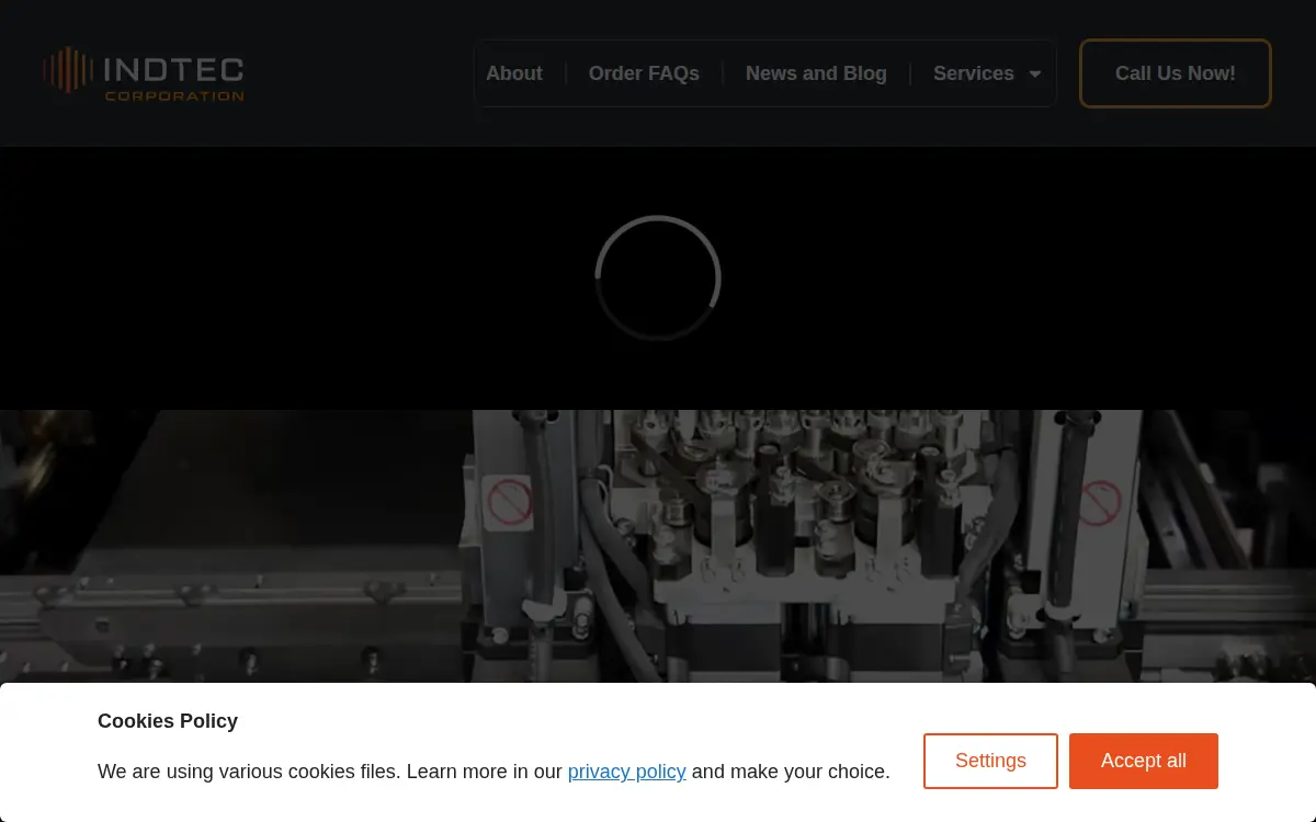 Homepage of Indtec Corporation