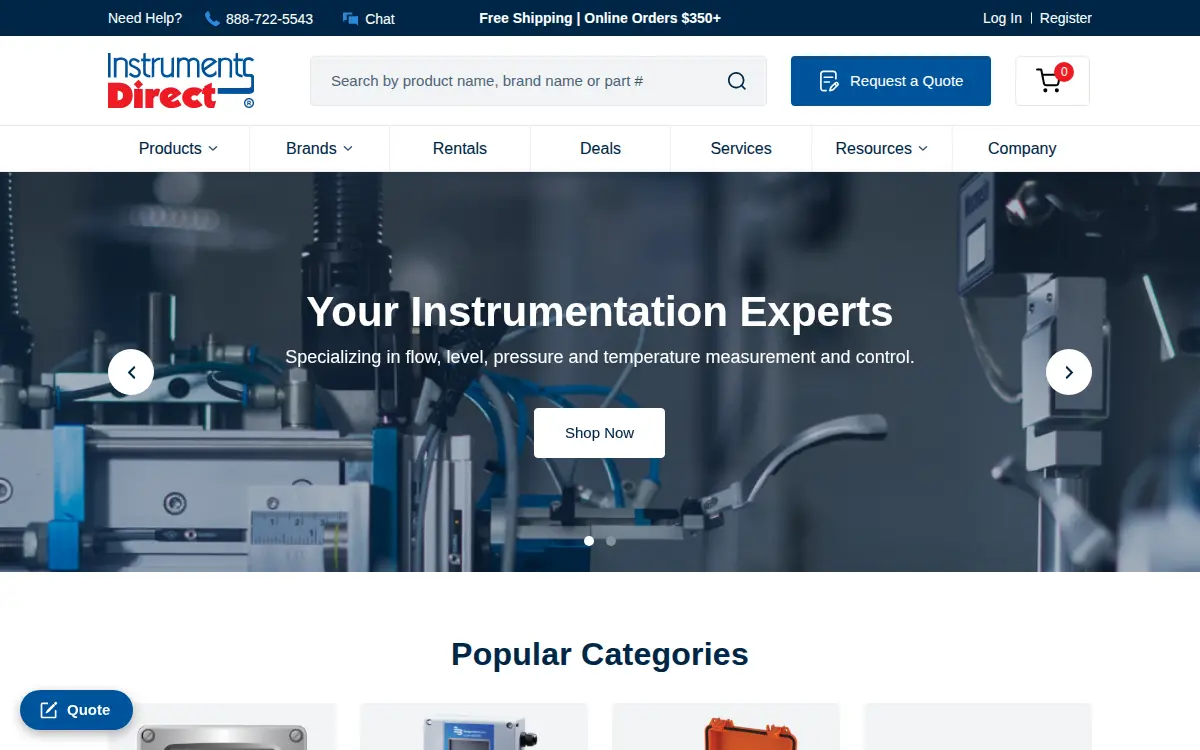 Homepage of Instruments Direct, INC.