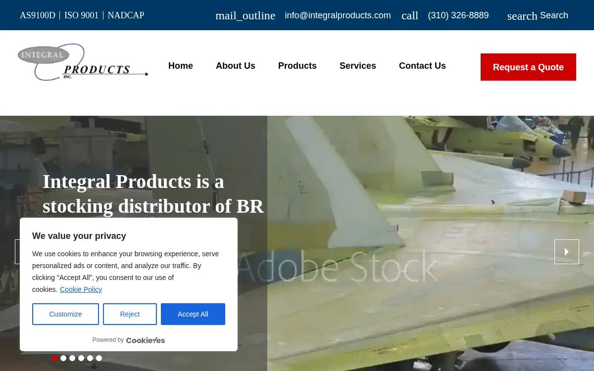 Homepage of Integral Products, INC.