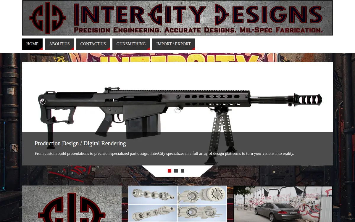 Homepage of Intercity Designs, LLC