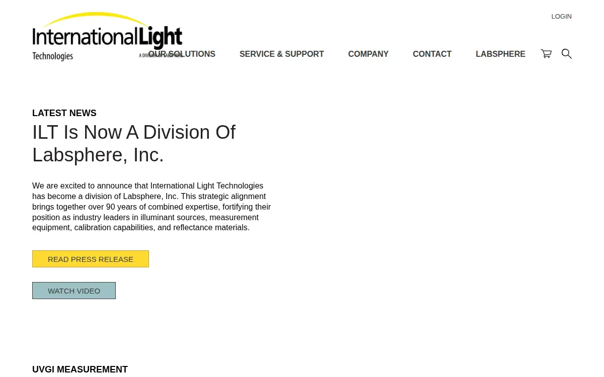 Homepage of International Light Technologies, INC.
