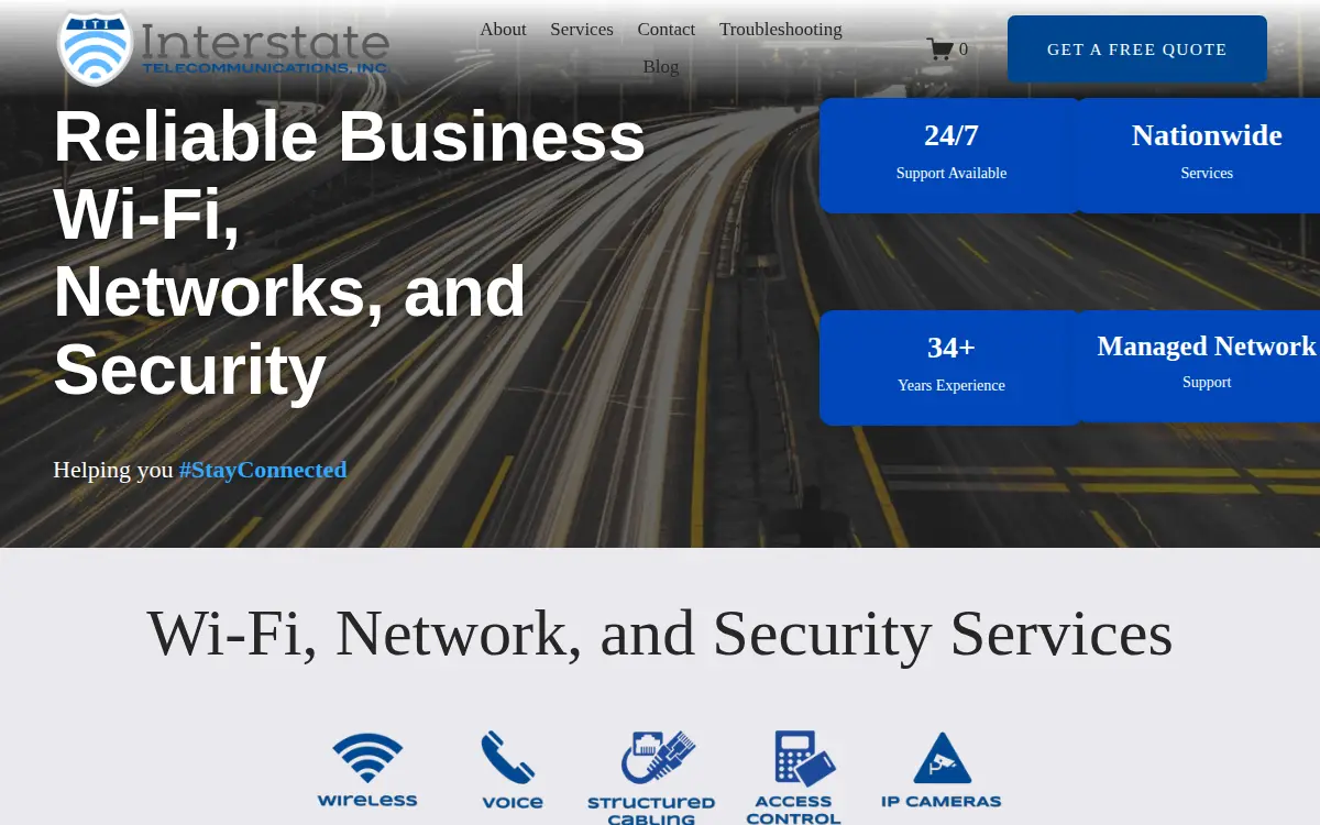 Homepage of Interstate Telecommunications, INC.