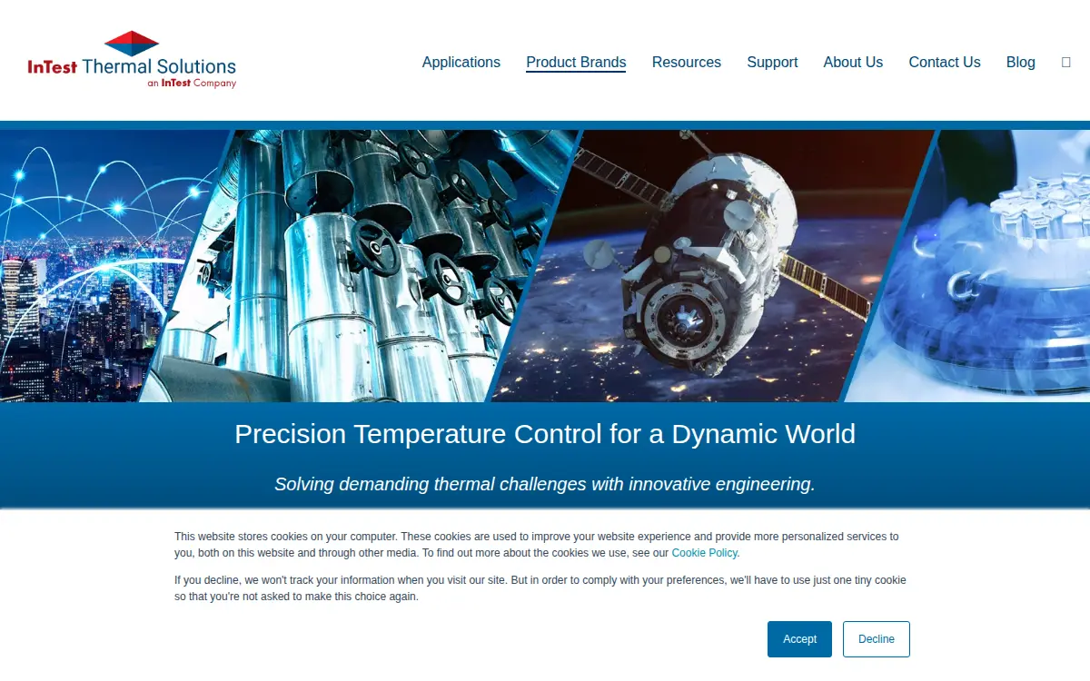 Homepage of Temptronic CORP