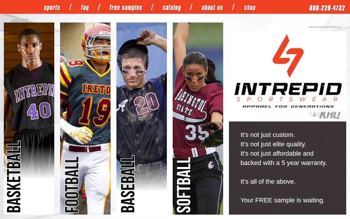 Homepage of Intrepid Sportswear, INC.