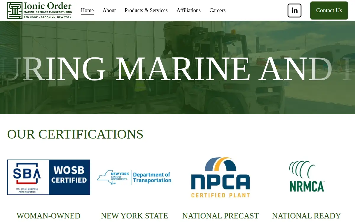 Homepage of Ionic Order LLC