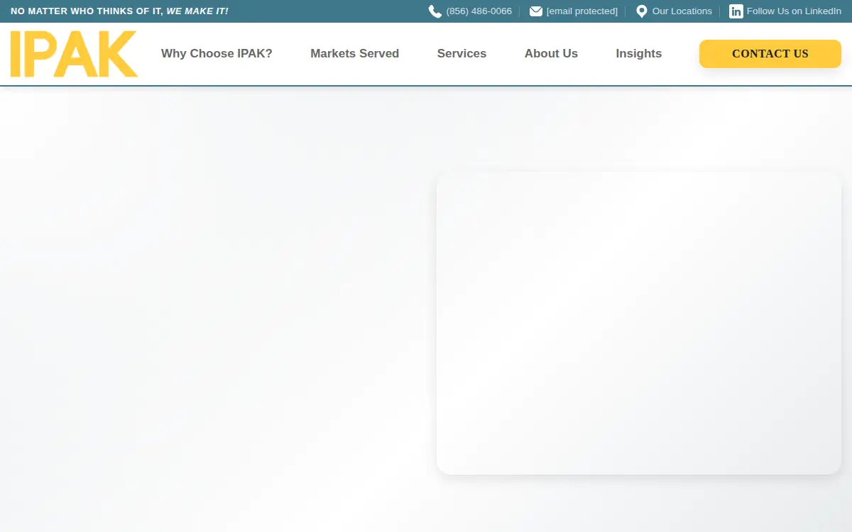 Homepage of Ipak INC