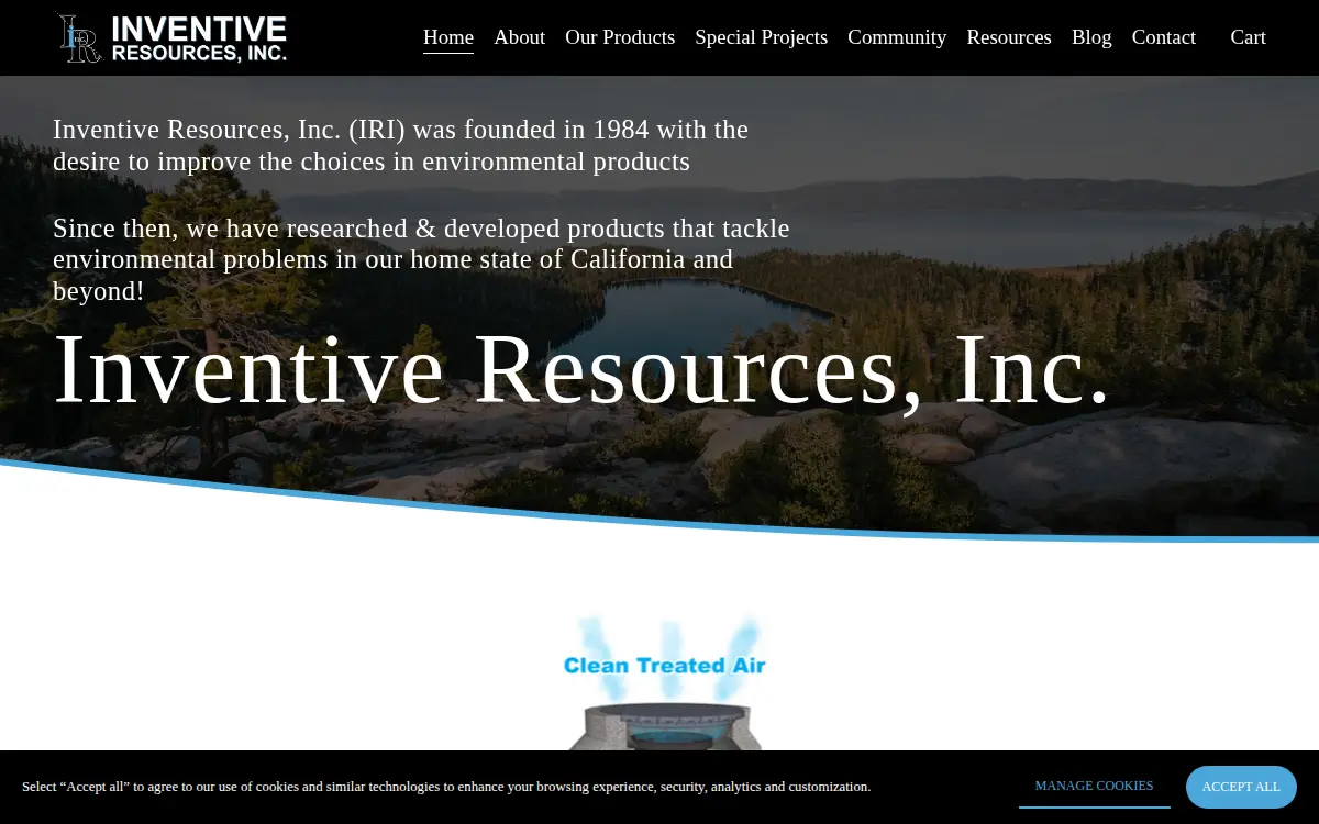 Homepage of Inventive Resources, INC.