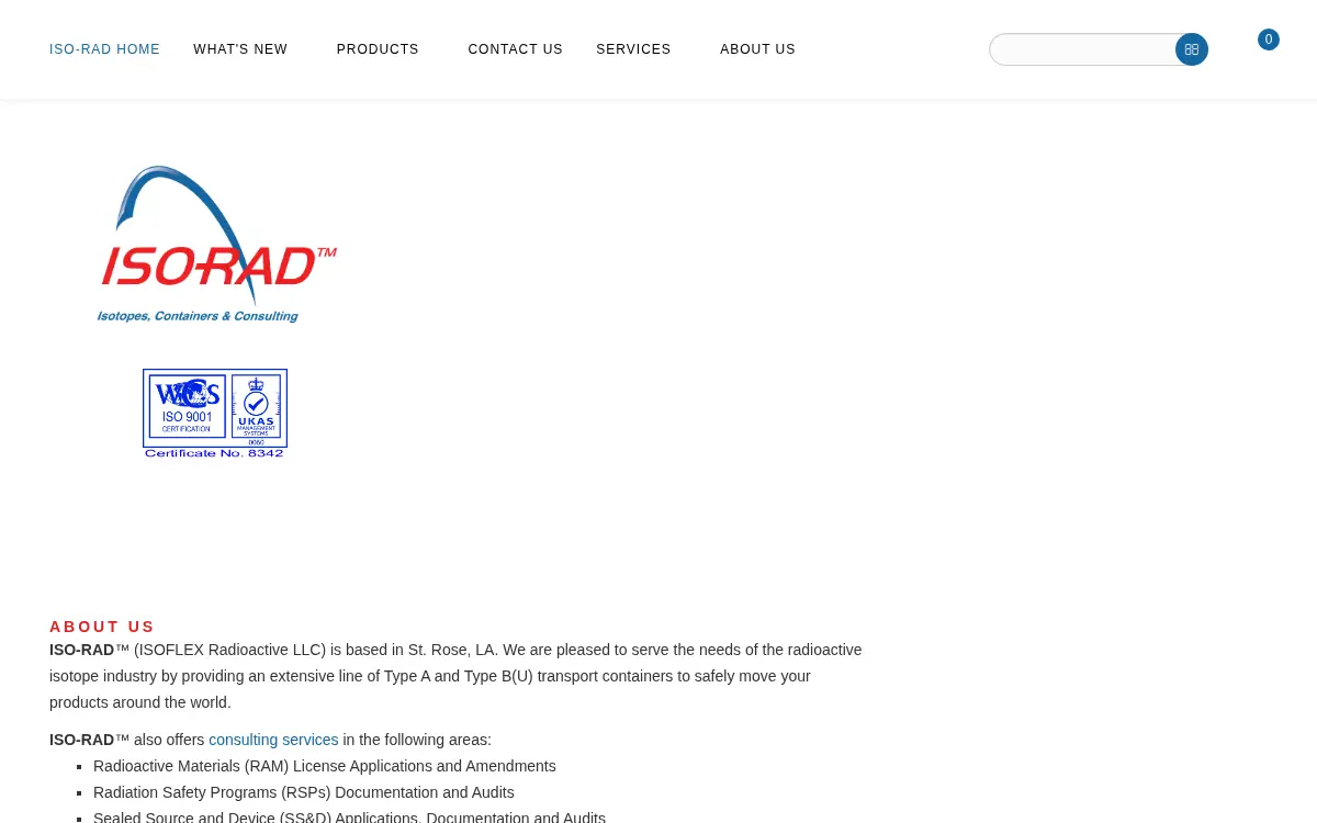 Homepage of Isoflex Radioactive LLC