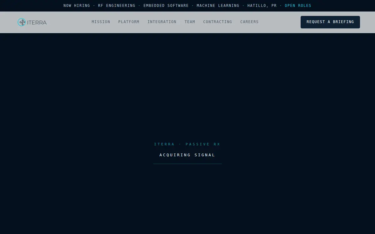 Homepage of Iterra Solutions, LLC