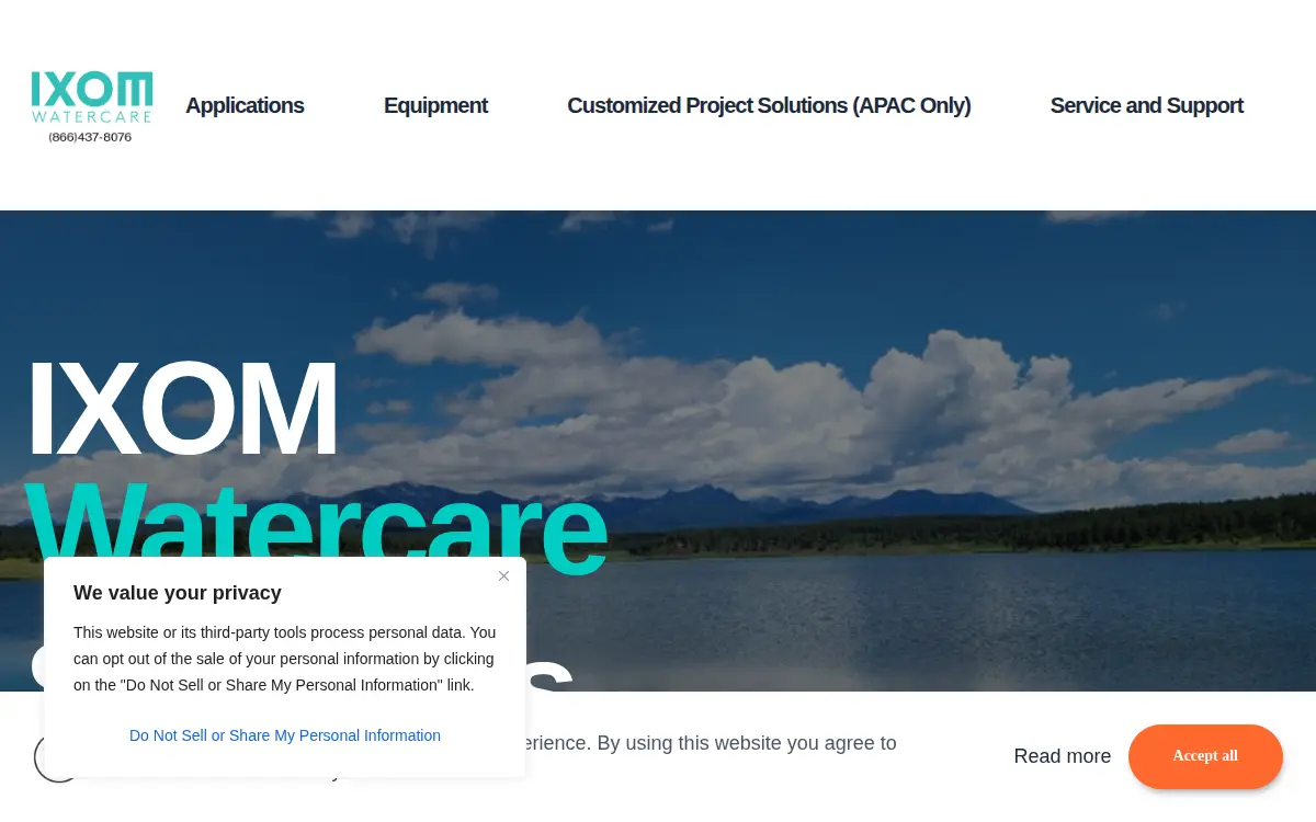 Homepage of Ixom Watercare INC