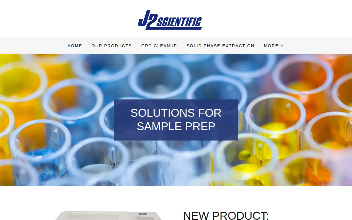 Homepage of J2 Scientific, LLC
