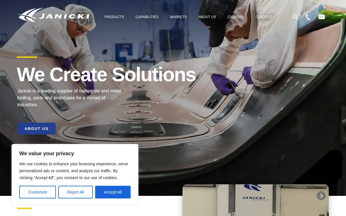 Homepage of Janicki Industries INC