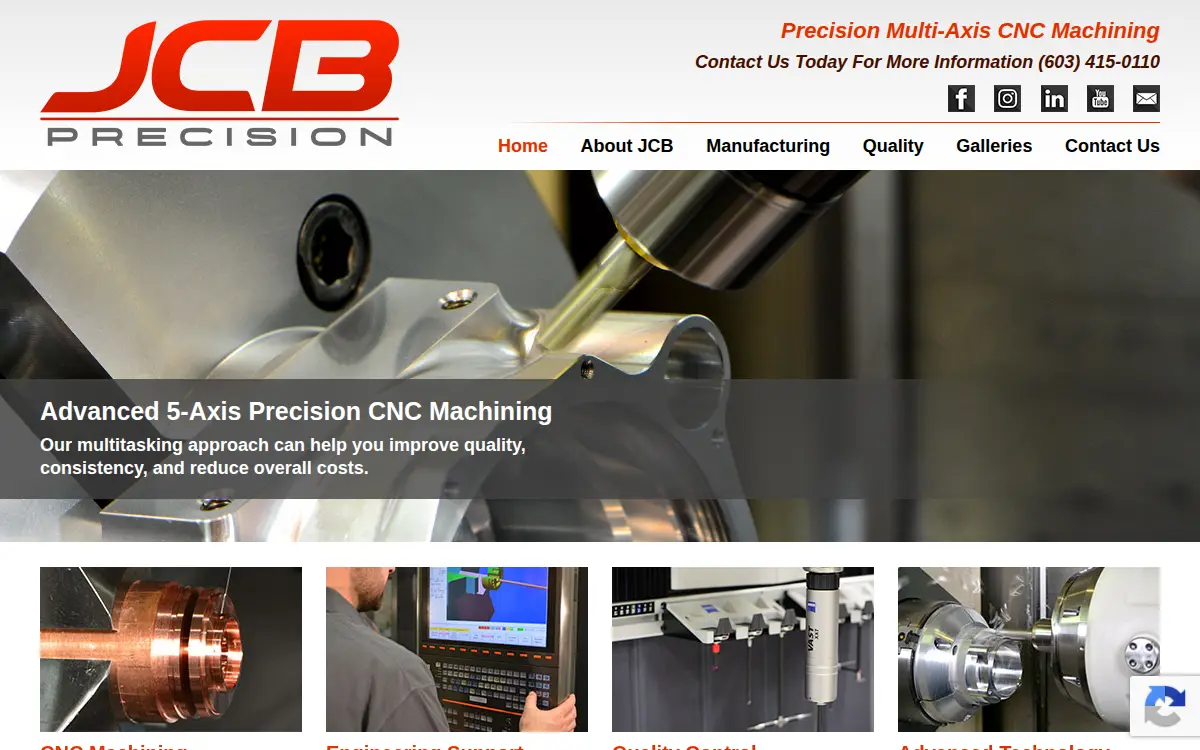 Homepage of Jcb Precision, LLC