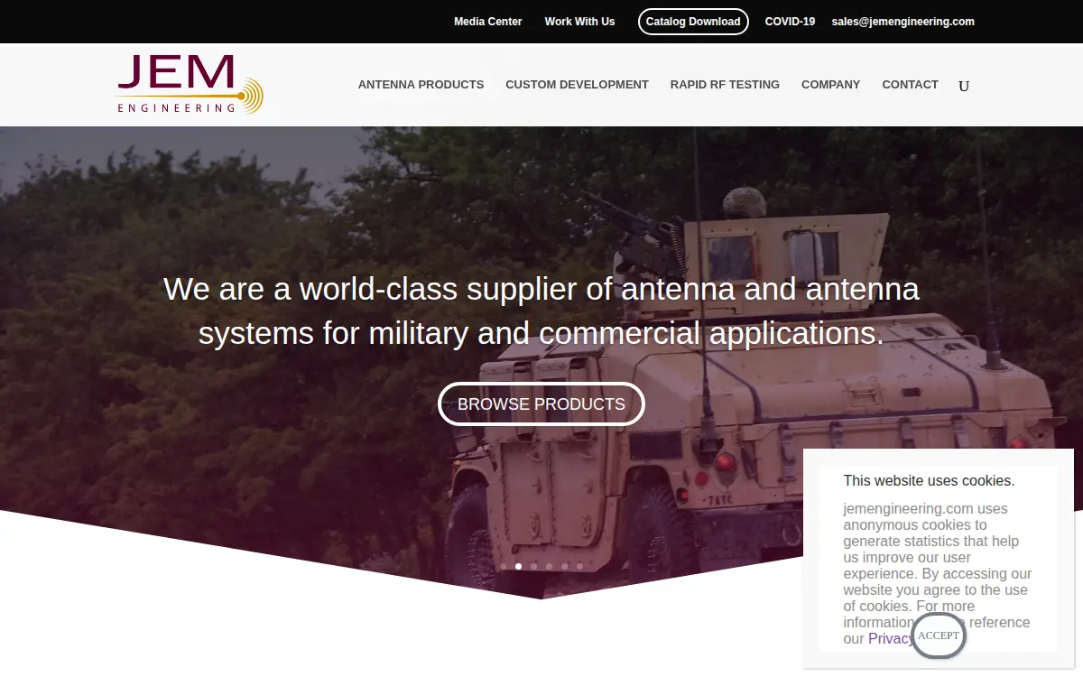Homepage of Jem Engineering, LLC